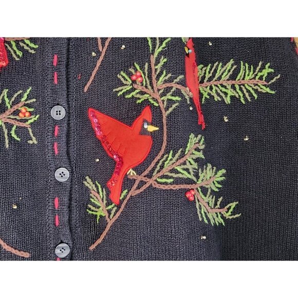 Cardinals Vest Black Plus 26/28W White Stag Sweater Vest Black and Red Birds - Picture 4 of 15